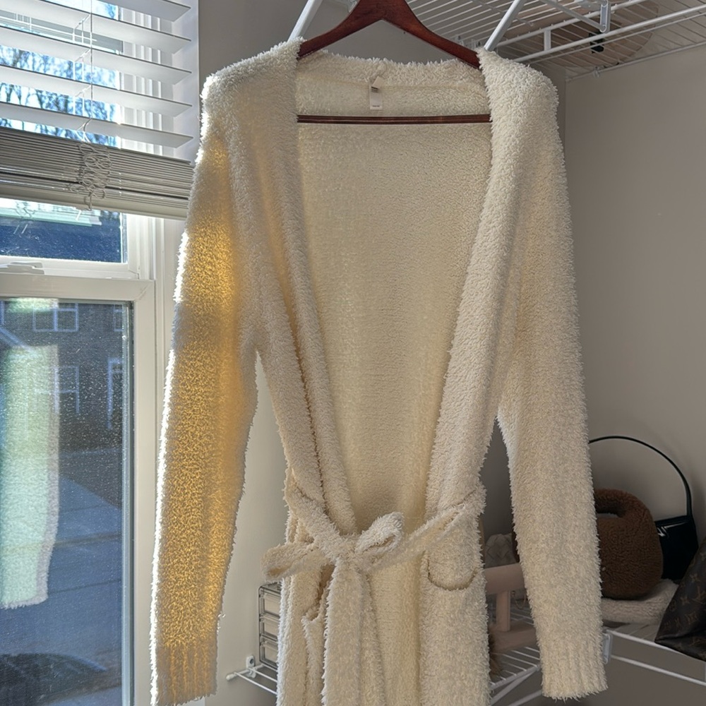 SKIMS Cream Plush Robe with Belt